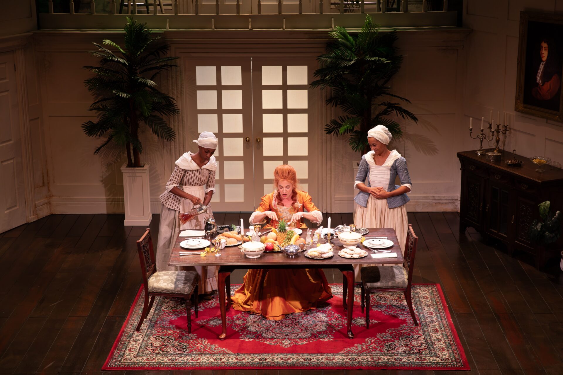 Keziah Joseph as Cerys, Nia Roberts as Elizabeth and Suzanne Packer as Annie