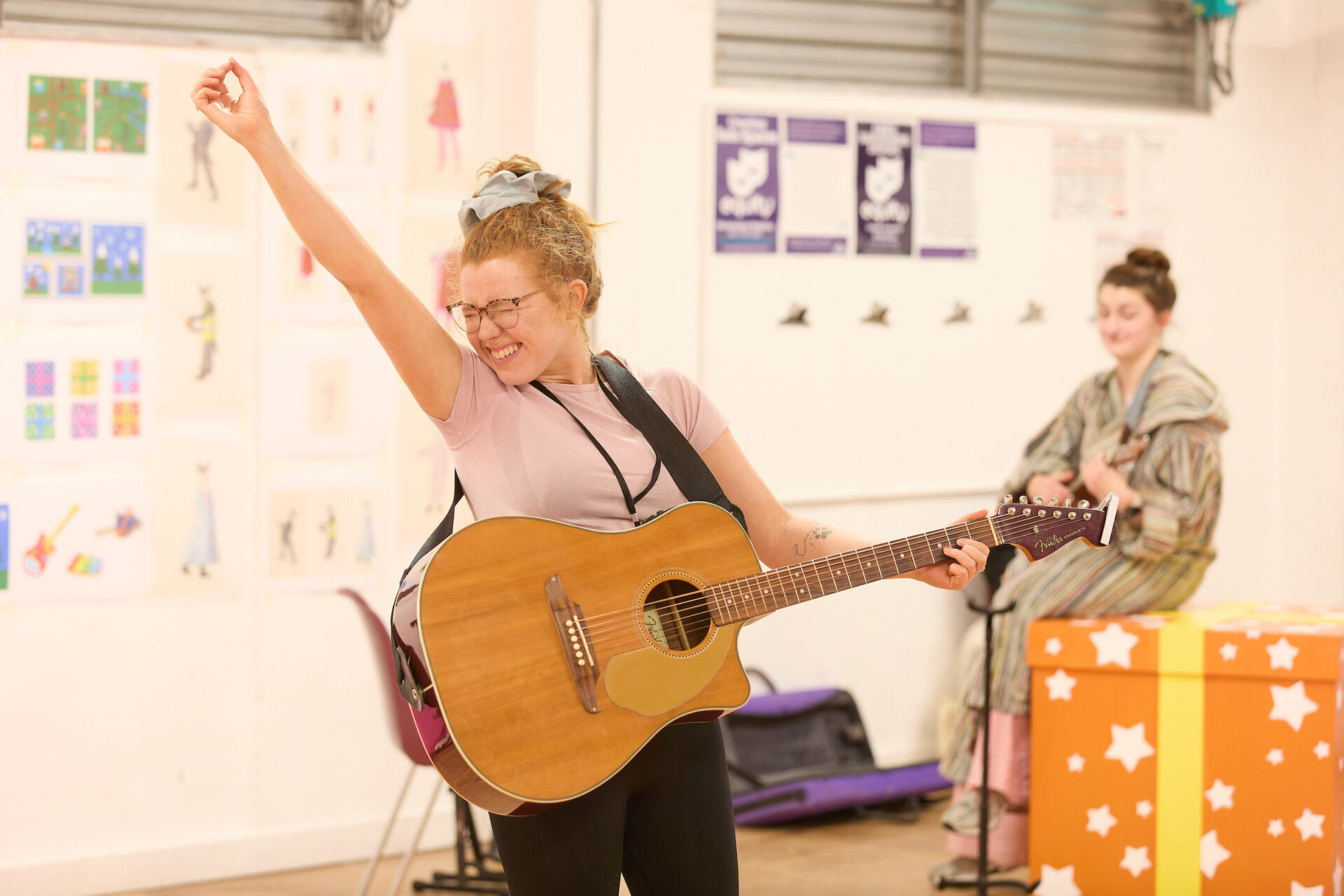 Actor Grace O'Brien in rehearsals. 